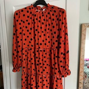 LulaRoe Annabel dress in burnt orange polka dot - SIZE M